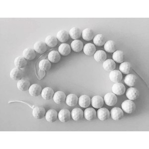 Hvid agat, facet 10 mm. 1/1 streng